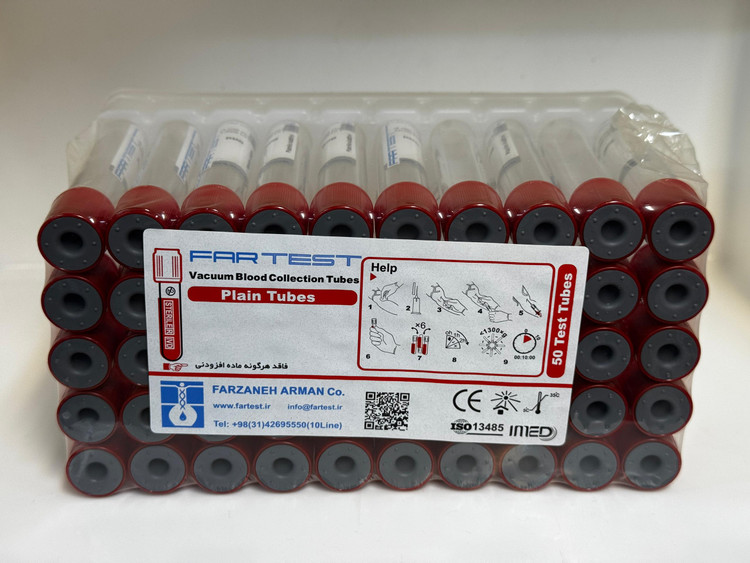 تصویر بسته بندی لوله پلین وکیوم خون گیری بدون سرم