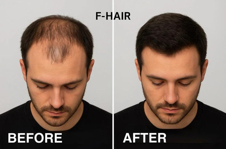 تصویر قبل و بعد استفاده کوکتل فیوژن اف هیر f-hair.gpj